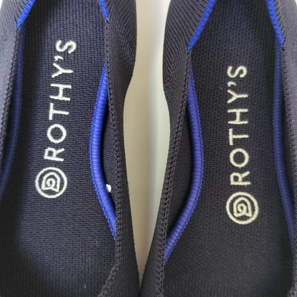 Rothy's Navy Flats with Blue Accent - Picture 4 of 5